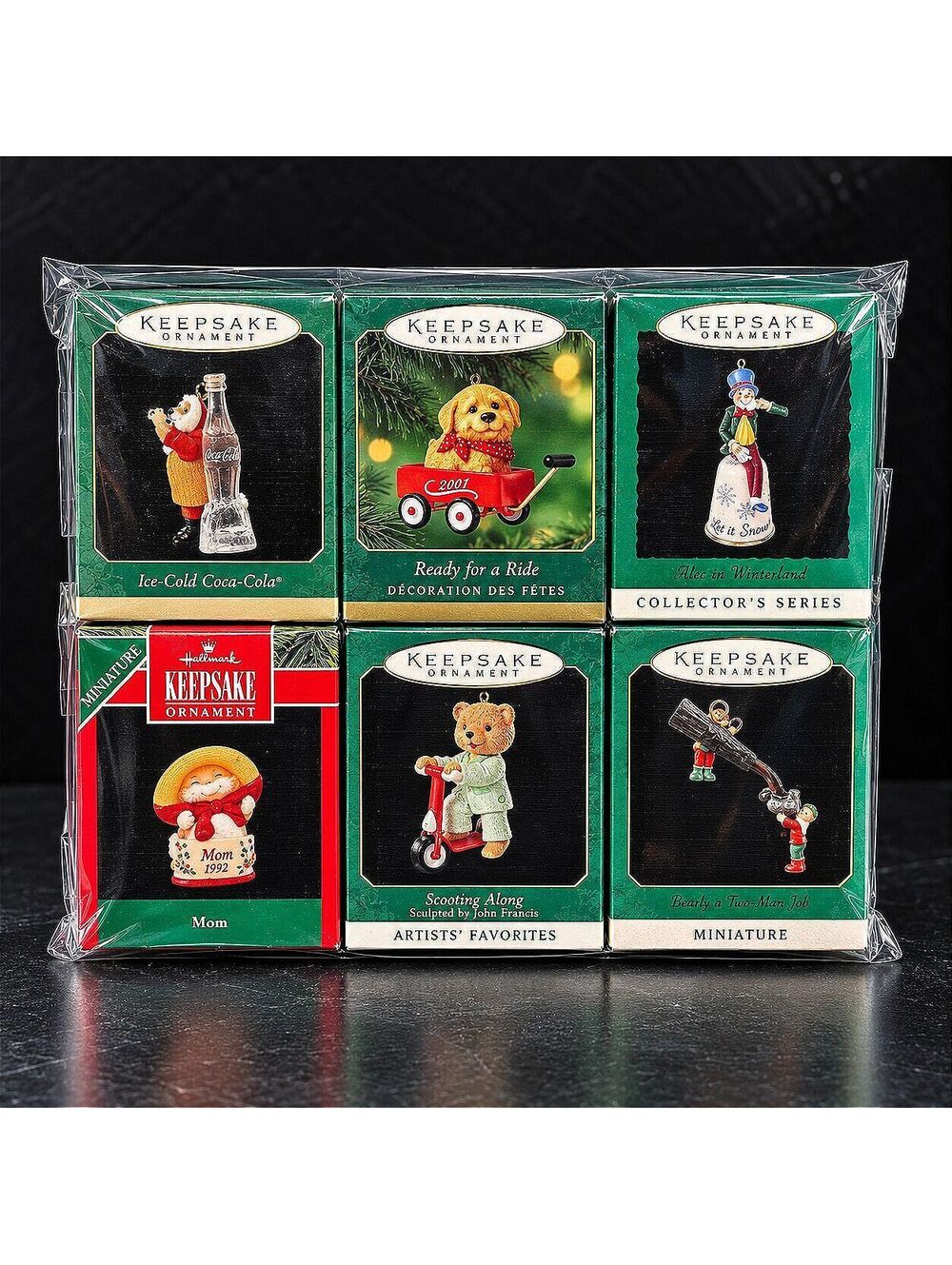 Vintage Hallmark Keepsake Miniature Christmas Ornaments Set of 6 Boxed